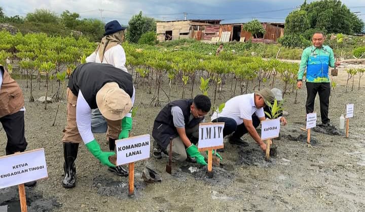 Penanaman mangrove di Pantai Dupa ini menandai secara seremonial komitmen IMIP mendukung keberlanjutan lingkungan, khususnya di Sulawesi Tengah